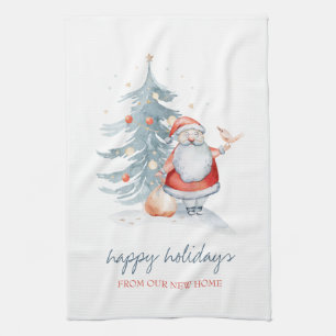 Linge De Cuisine Nous Avons Déménagé, Père Noël, Pin Arbre
