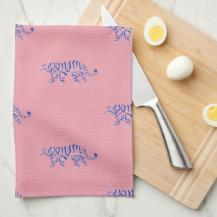 Linge De Cuisine Nouveau Motif de tigre rose et marine