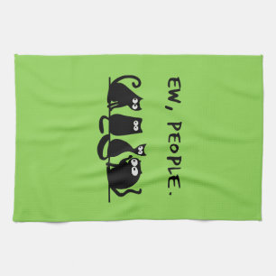 Linge De Cuisine Nouveaux gens drôle Meowny Chats Noirs