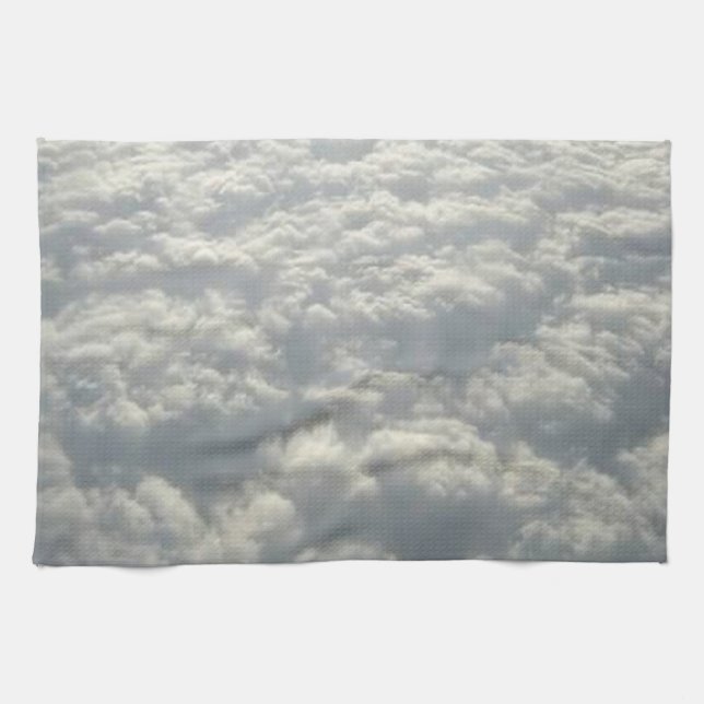 LINGE DE CUISINE NUAGES DE FLUFFE BLANC (Horizontal)