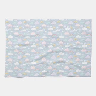 Linge De Cuisine Nuages et arcs-en-ciel