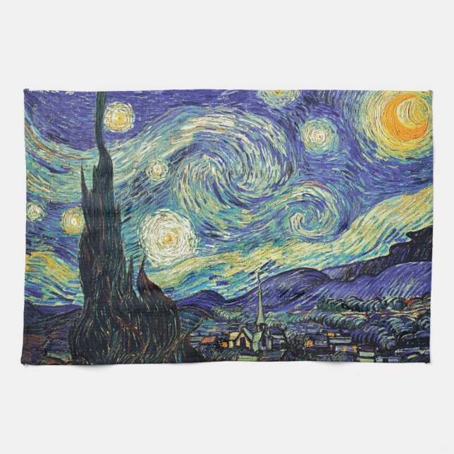 Linge De Cuisine Nuit étoilée par van Gogh (Horizontal)