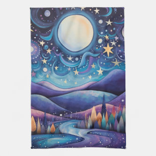 Linge De Cuisine Nuit lunaire Big Moon Paysage