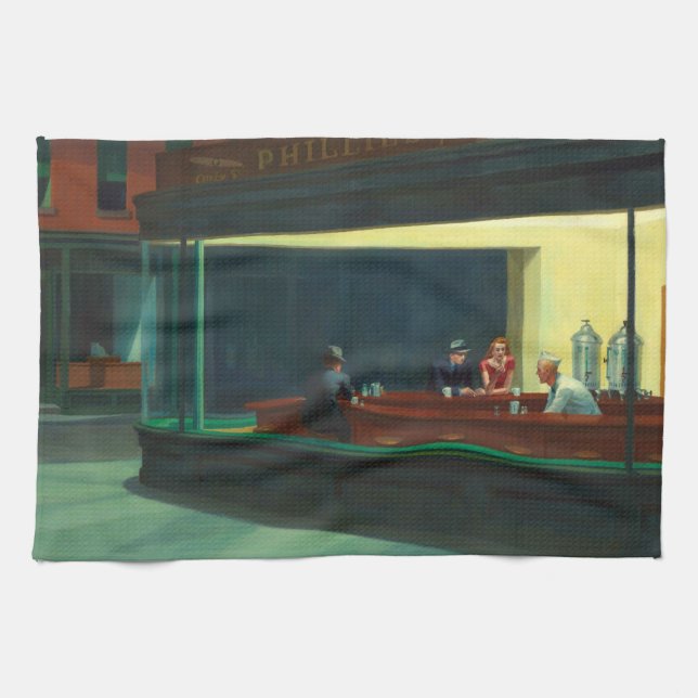Linge De Cuisine Nuit Vintage Edward Hopper (Horizontal)