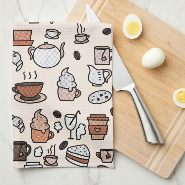 Linge De Cuisine Objets pour le thé et le café Motif (Quart Plié)