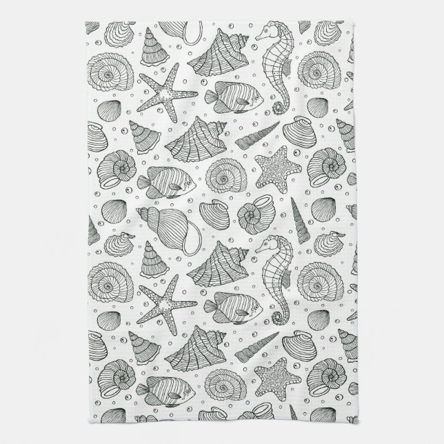 Linge De Cuisine Océan Inhabitants Motif 3 (Vertical)