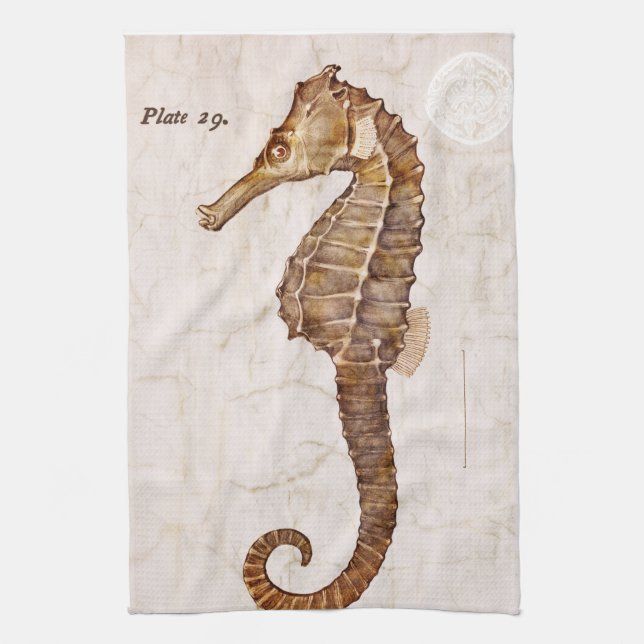 Linge De Cuisine Océan Vintage Sea Horse Creator Seahorse (Vertical)