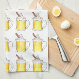Linge De Cuisine Oeufs de vacances Nog Eggnog hiver Boissons de Noë