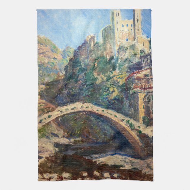 Linge De Cuisine OEuvre d'art Claude Monet - Le Château de Dolceacq (Vertical)