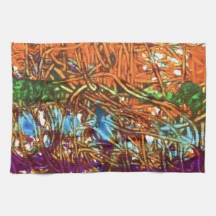 Linge De Cuisine Œuvres d'art en marbre orange, vert, bleu, violet