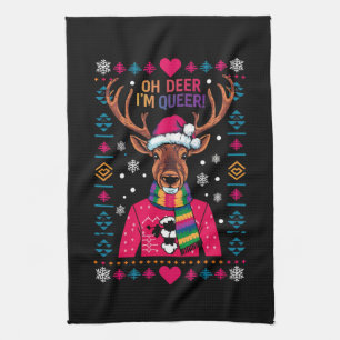 Linge De Cuisine Oh Deer je suis gay LGBT Gay pride LGBTQ Ugly Xmas