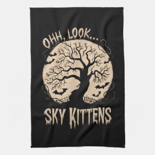 Linge De Cuisine Oh Regarde Sky Kittens Halloween Amoureux chauves-