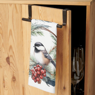 Linge De Cuisine Oiseau de poule de Noël dans l'art de la couronne
