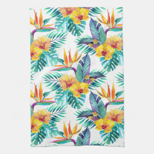 Linge De Cuisine Oiseau du paradis et du motif d'orchidée