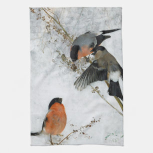 Linge De Cuisine Oiseau en Neige, Bruno Liljefors