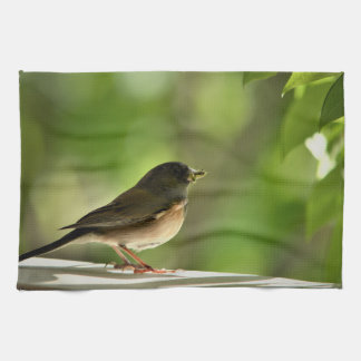 Linge De Cuisine Oiseau en vert feuille arrière - plan