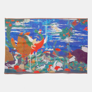 Linge De Cuisine Oiseaux, animaux et Plantes floraux (à gauche) Jak