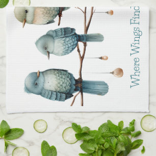 Linge De Cuisine Oiseaux lunaires sur Branches Élégance intemporell