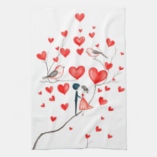 Linge De Cuisine Oiseaux pour la Saint-Valentin