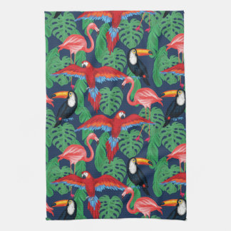 Linge De Cuisine Oiseaux tropicaux dans des couleurs lumineuses