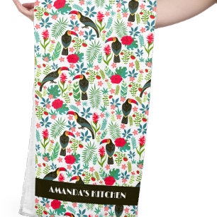 Linge De Cuisine Oiseaux tropicaux de Toscane motif de fleurs tropi