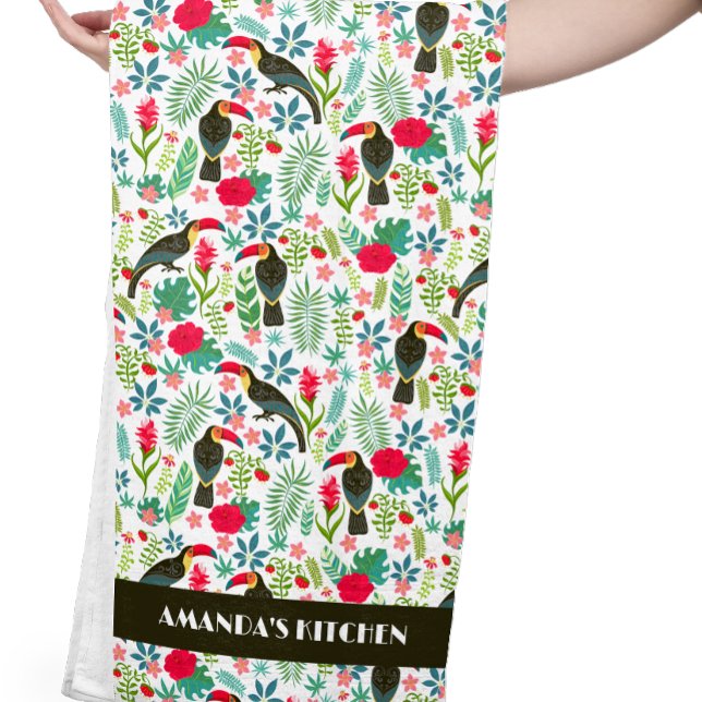 Linge De Cuisine Oiseaux tropicaux de Toscane motif de fleurs tropi (Créateur téléchargé)