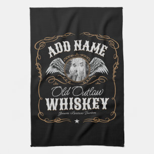 Linge De Cuisine Old Moonshine Whiskey Étiquette AJOUTER PHOTO Nom