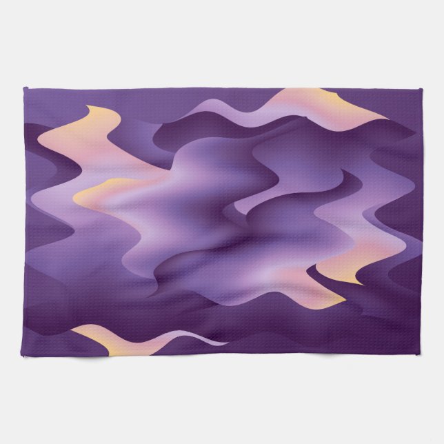 Linge De Cuisine Ondes violettes (Horizontal)