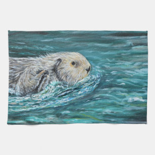 Linge De Cuisine Ooh Goody Lunchtime Sea Otter Peinture
