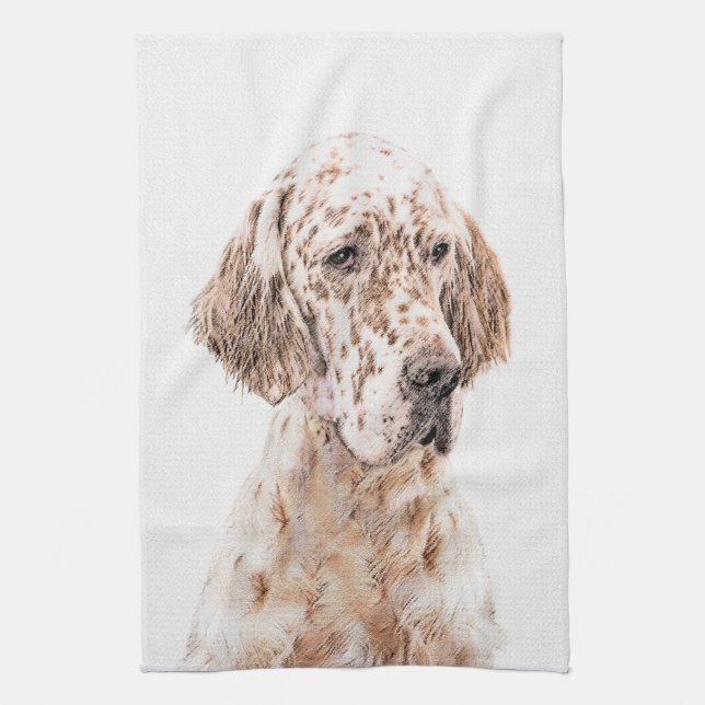 Linge De Cuisine Orange Belton Painting Dog Art (Vertical)