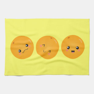 Linge De Cuisine Orange de Kawaii roulant autour
