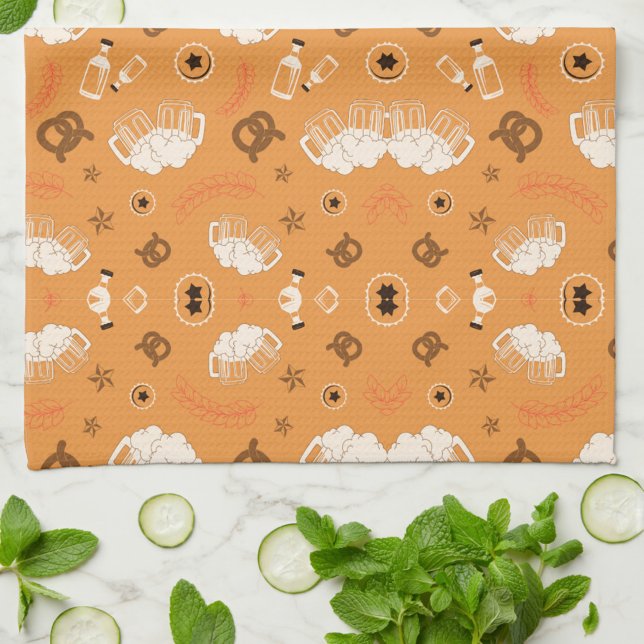 Linge De Cuisine Orange fabric pattern with white sheep (Créateur téléchargé)