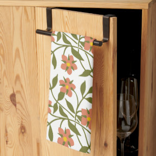 LINGE DE CUISINE ORANGE FLEURS