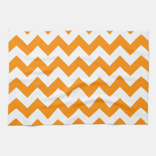 Linge De Cuisine Orange foncé en zigzag