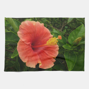 Linge De Cuisine Orange Hibiscus Fleur Tropical Floral