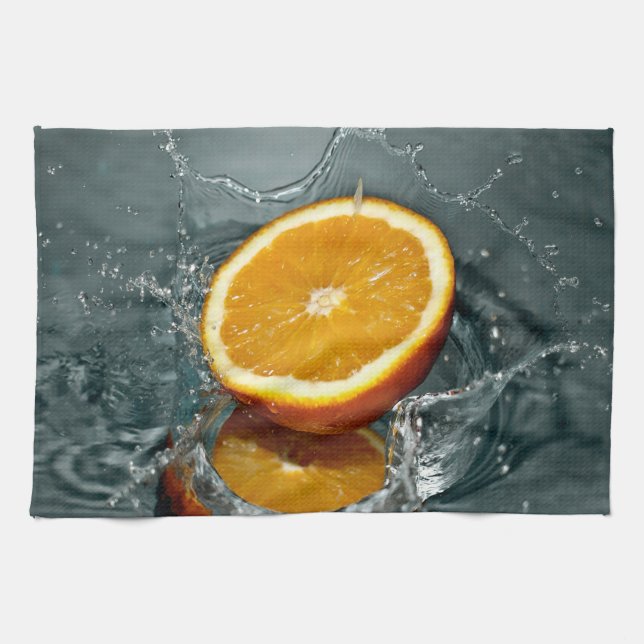 Linge De Cuisine orange juteuse positive pour l'humeur vitaminée (Horizontal)
