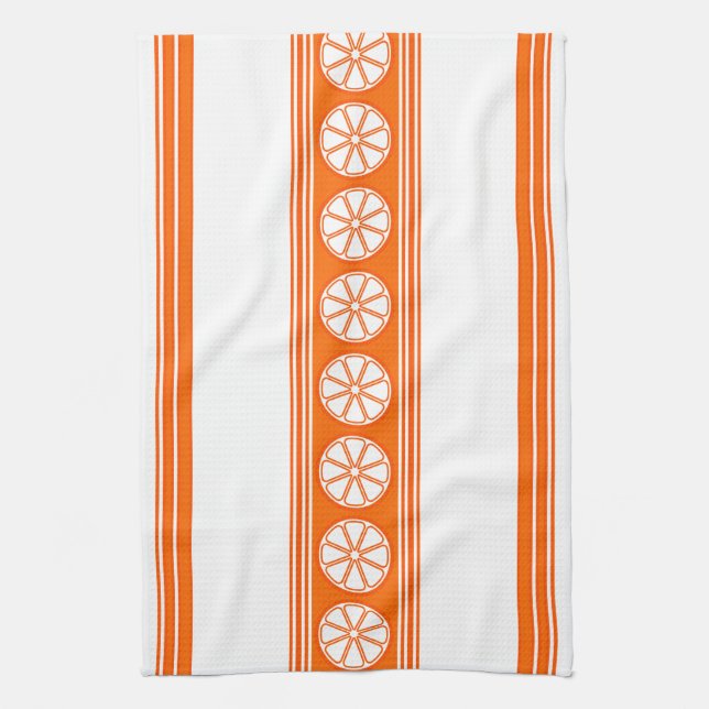 Linge De Cuisine Orange Luxe Jacquard Stripes (Vertical)