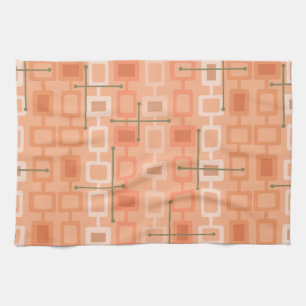 Linge De Cuisine Orange Motif géométrique rétro des années 1950