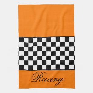 Linge De Cuisine Orange Racing Thème