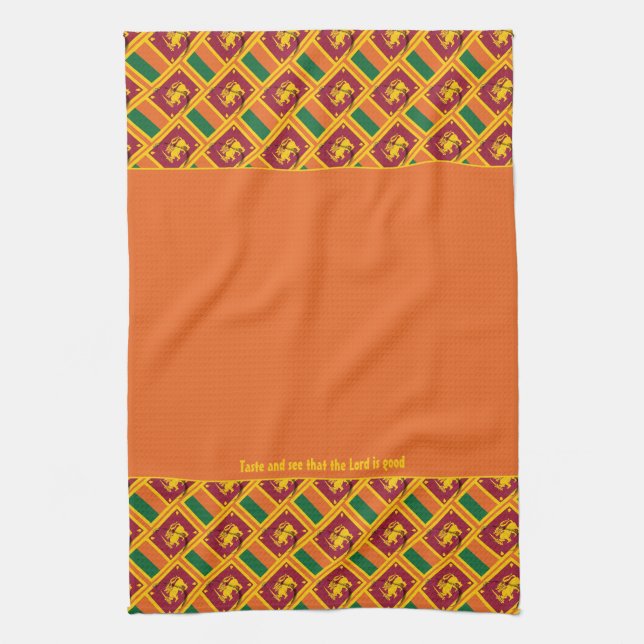 Linge De Cuisine Orange SRI LANKA personnalisé (Vertical)