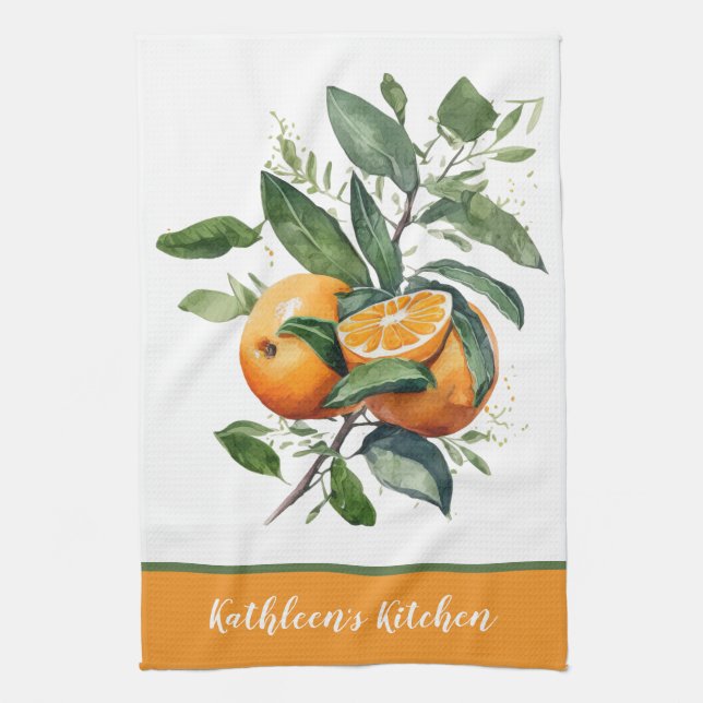 Linge De Cuisine Oranges Personnalisées Fruit Verdure (Vertical)