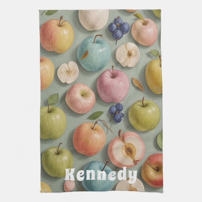 Linge De Cuisine Orchard Whimsy : Fruits pastel (Vertical)
