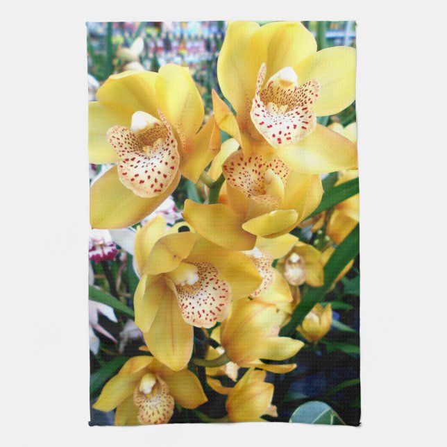 Linge De Cuisine Orchidées du Cymbidium jaune (Vertical)