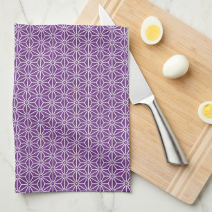 Linge De Cuisine Oriental violet Ayame Asanoha Motif japonais