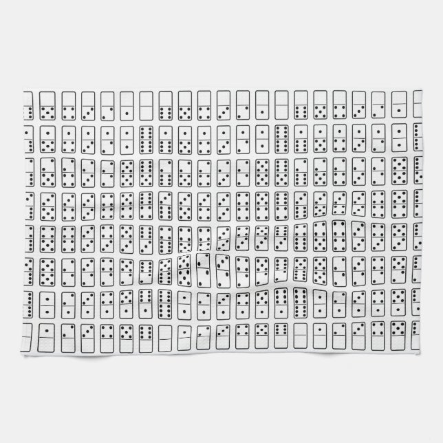 Linge De Cuisine Original black and white domino (Horizontal)