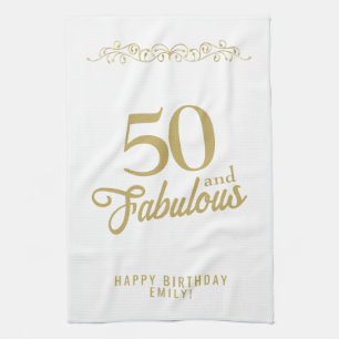 Linge De Cuisine Ornement élégant 50 et Fabuleux 50e anniversaire