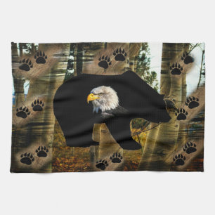 Linge De Cuisine Ours Noir Ourson Ourson Ourson Ours Empreintes de 