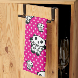 Linge De Cuisine Ours Panda Mignon Kawaii Rose Moderne