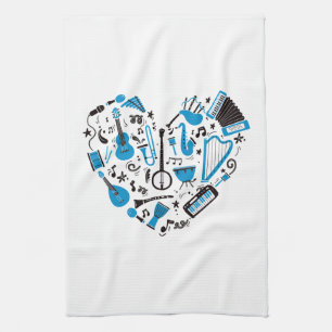 Linge De Cuisine Outil de coeur Musicien