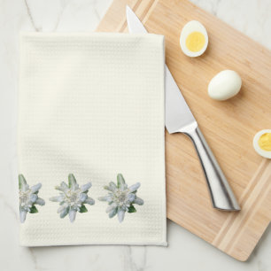 Linge De Cuisine Outre de la fleur suisse blanche d'edelweiss de la
